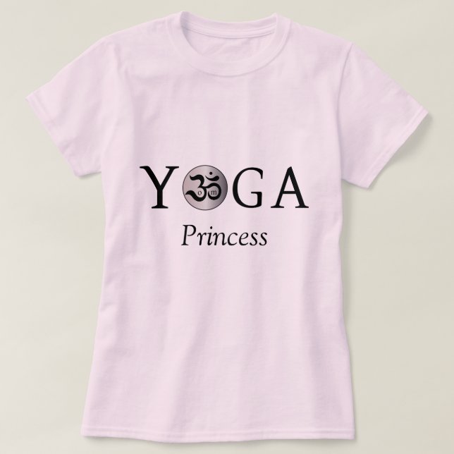 Maßgeschneiderte Personalisierte Om Yoga Prinzessi T-Shirt (Design vorne)