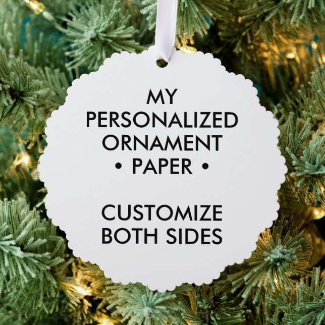 Maßgeschneiderte Personalisierte SCALLOPED PAPER T Ornament Karte (Insitu (Baum))