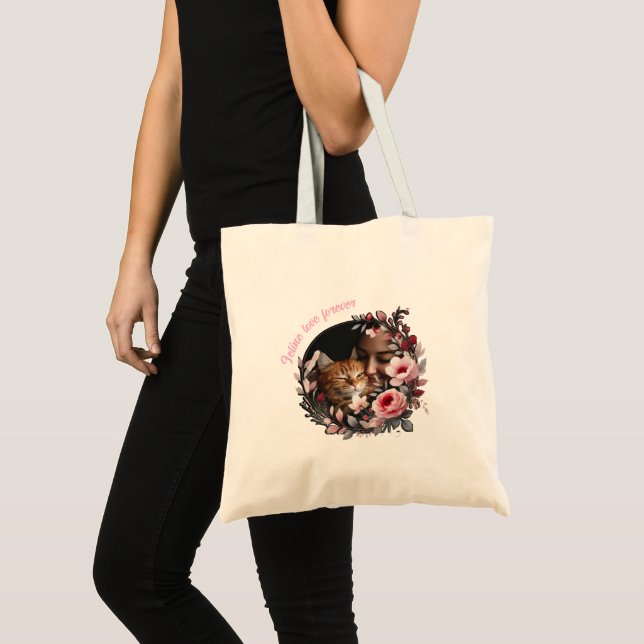 Maßgeschneiderte Pet Lover Tasche mit Blumenrahmen (Vorderseite (Produkt))