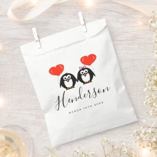 Maßgeschneiderte Pinguin Cartoon Hochzeitsfeier Ge Geschenktütchen