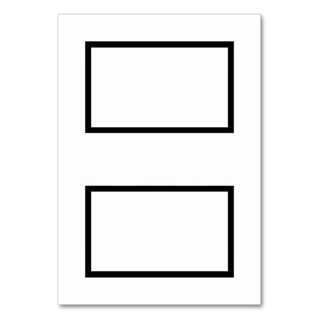 Maßgeschneiderte Platzkarte für Schwarz-Weiß-Zenti Tischnummer (Vorderseite)