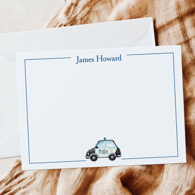 Maßgeschneiderte Polizeiwagen, Jungs blau und weiß Dankeskarte (Von Creator hochgeladen)