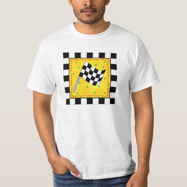 Maßgeschneiderte Race Fan Checkered Flag Custom T-Shirt (Vorderseite)