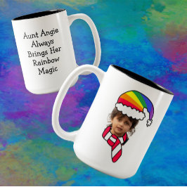 Maßgeschneiderte Rainbow Santa Foto Tasse