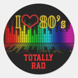 Maßgeschneiderte Retro-Musik der 80er-Liebe total  Runder Aufkleber