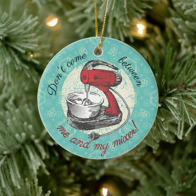 Maßgeschneiderte Retro-Ständer Mixer Backen Weihna Keramik Ornament (Baum)