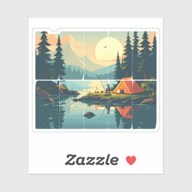 Maßgeschneiderte Retro-Touch Gras im Freien Typogr Aufkleber (Blatt)