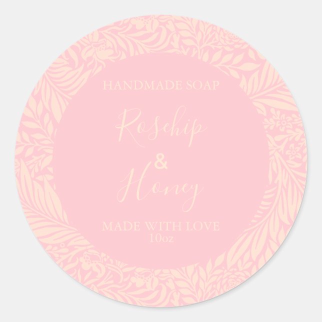 Maßgeschneiderte Rose für das Blumenmuster Runder Aufkleber (Vorderseite)