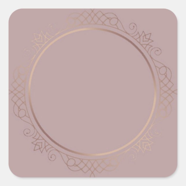 Maßgeschneiderte Rose Gold Blank Elegante Vorlage  Quadratischer Aufkleber (Vorderseite)