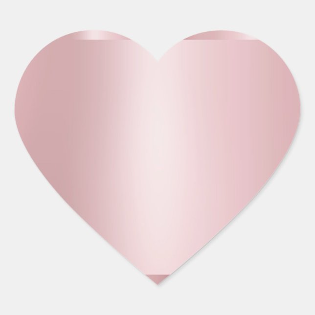 Maßgeschneiderte Rose Gold Blank Template Moderne  Herz-Aufkleber (Vorderseite)