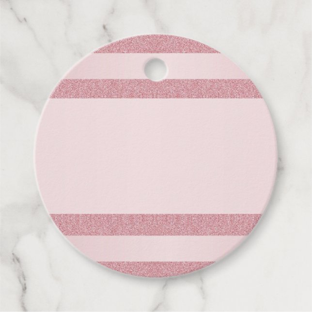 Maßgeschneiderte Rose Gold Glitzer Look Blank Temp Geschenkanhänger (Vorderseite)