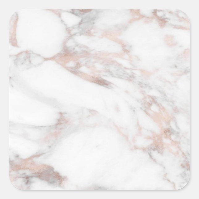 Maßgeschneiderte Rose Gold Marble Elegante Blank T Quadratischer Aufkleber (Vorderseite)