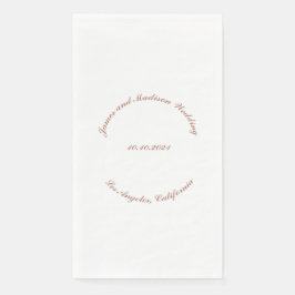 Maßgeschneiderte Rose Gold Skript gebogen Name Dat Serviette