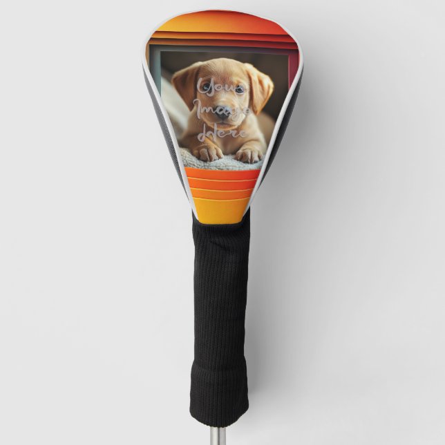 Maßgeschneiderte rote orangefarbene Rahmenfarben Golf Headcover (Vorderseite)