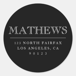 Maßgeschneiderte Rücksendeadresse Klassischer Rund Runder Aufkleber