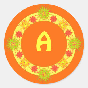 Maßgeschneiderte Rundkleber mit gelben Blumen Runder Aufkleber