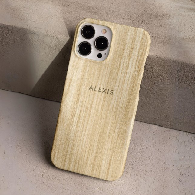 Maßgeschneiderte Rustikale Beige Imitat Holz Perso Case-Mate iPhone Hülle (Von Creator hochgeladen)