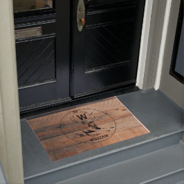 Maßgeschneiderte rustikale Holztextur & Hirschmono Fußmatte