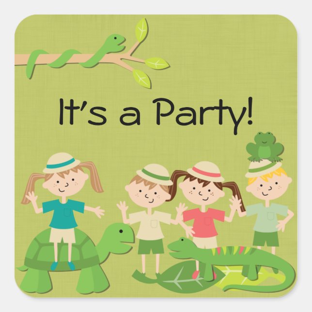 Maßgeschneiderte Safari-Sticker Quadratischer Aufkleber (Vorderseite)