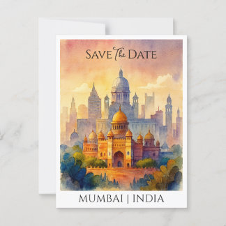 Maßgeschneiderte Save the Date Mumbai India Wasser Postkarte