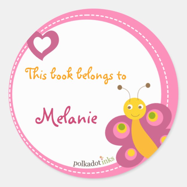 Maßgeschneiderte*Schmetterlingskleber Runder Aufkleber (Vorderseite)