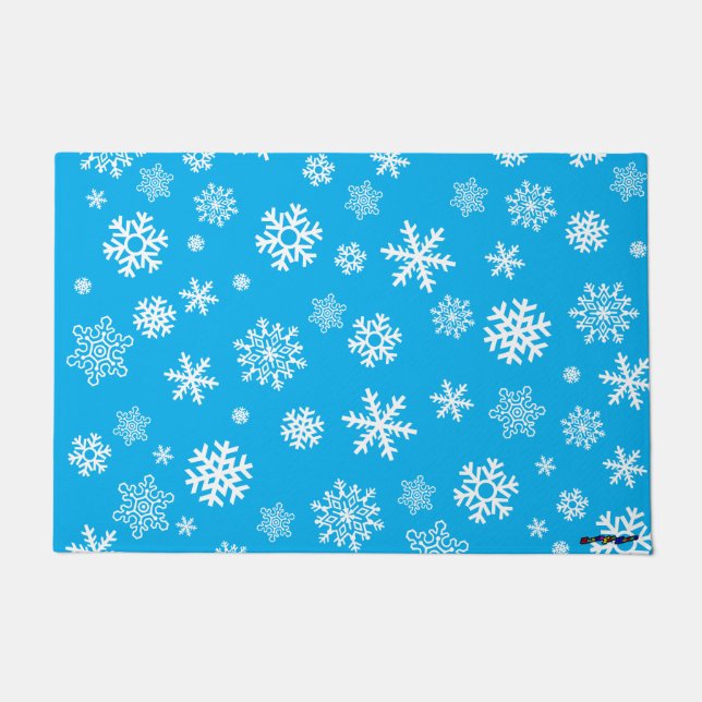 Maßgeschneiderte Schneeflocken Fußmatte (Vorderseite)
