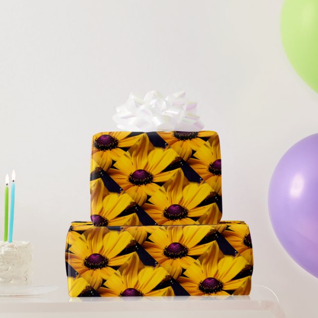 Maßgeschneiderte, schöne, gelbe Daisy-Blume Geschenkpapier (Partygeschenke)