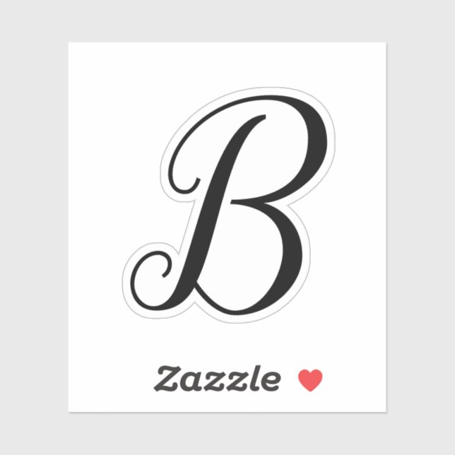 Maßgeschneiderte Schriftausschnitt für Monogramm-B Aufkleber (Blatt)