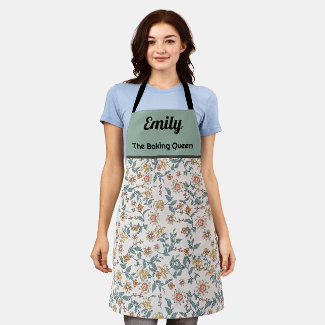 Maßgeschneiderte Schürze von schönen Aquarellblume (Getragen)