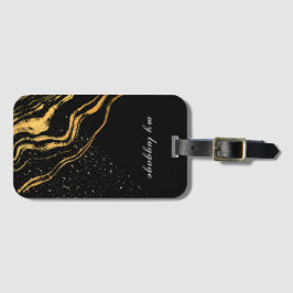 Maßgeschneiderte Schwarz- und Gold-Klassiker Gepäckanhänger