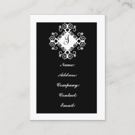 Maßgeschneiderte Schwarz/Weiß-Monogramm-Visitenkar Visitenkarte