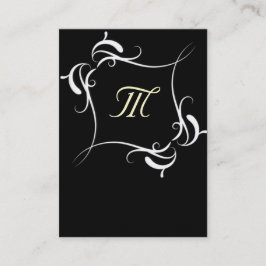 Maßgeschneiderte Schwarz/Weiß-Monogramm-Visitenkar Visitenkarte