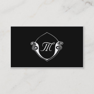 Maßgeschneiderte Schwarz/Weiß-Monogramm-Visitenkar Visitenkarte