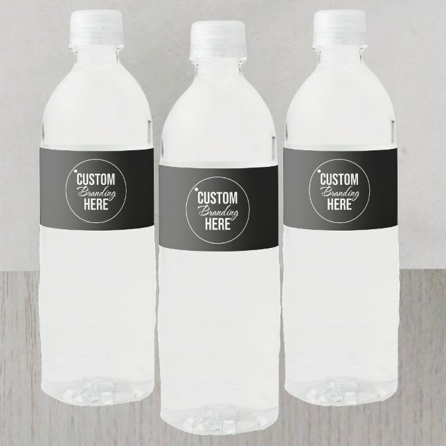 Maßgeschneiderte schwarze Flaschenmarken für Unter Wasserflaschenetikett (logo black water bottle label)