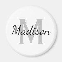 Maßgeschneiderte Schwarzweißmonogramm-Standardrund