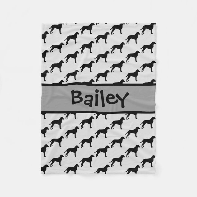 Maßgeschneiderte Silhouette für rückhaltlose Hunde Fleecedecke (Vorderseite)