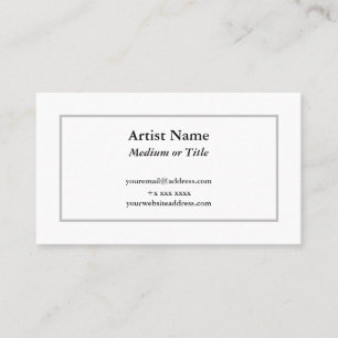 Maßgeschneiderte Silver Business Card für Künst Visitenkarte