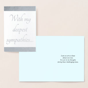 Maßgeschneiderte Silver Foil Condolences Card Folienkarte