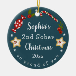 Maßgeschneiderte Sobriety Keepake Sober Christmas Keramik Ornament