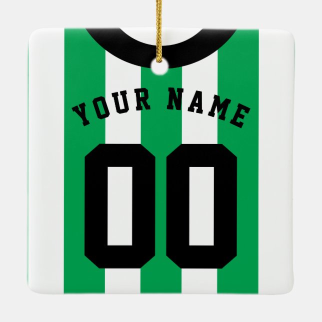 Maßgeschneiderte Soccer Rugby Jersey-Ornament-Vorl Keramikornament (Rückseite)