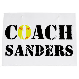Maßgeschneiderte Softball Coach Geschenktasche Große Geschenktüte