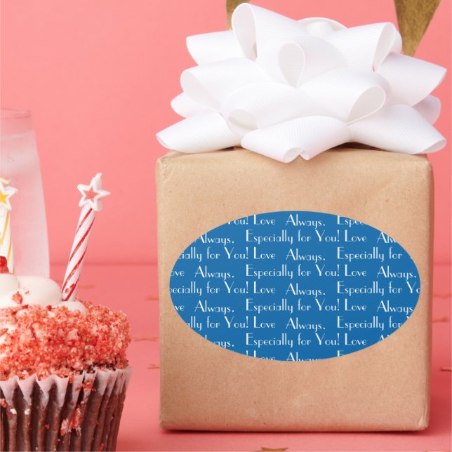 Maßgeschneiderte "speziell für Sie! Liebe immer" B Ovaler Aufkleber (Party)