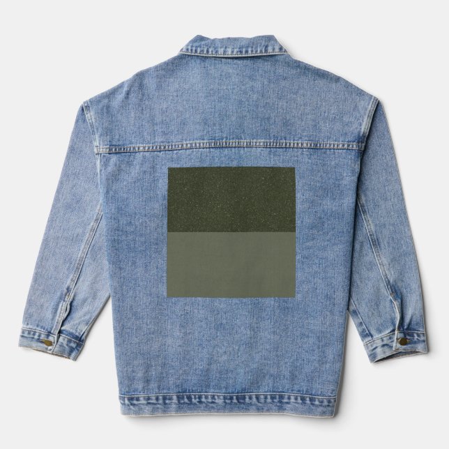 Maßgeschneiderte Split Tone Moss Green Denim Jacke (Rückseite)