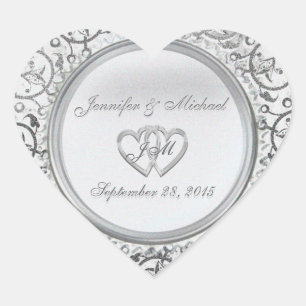 Maßgeschneiderte Stickerei Herz-Aufkleber