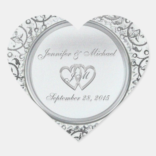 Maßgeschneiderte Stickerei Herz-Aufkleber (Vorderseite)