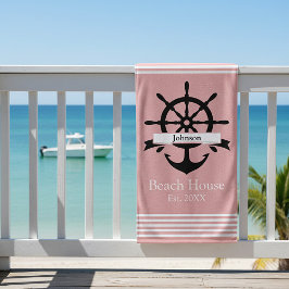 Maßgeschneiderte Streifen mit weißem Streifen und Strandtuch