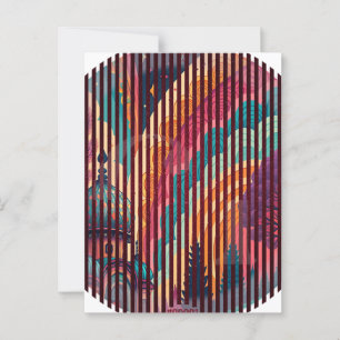 Maßgeschneiderte Streifenfantasiekarte Postkarte