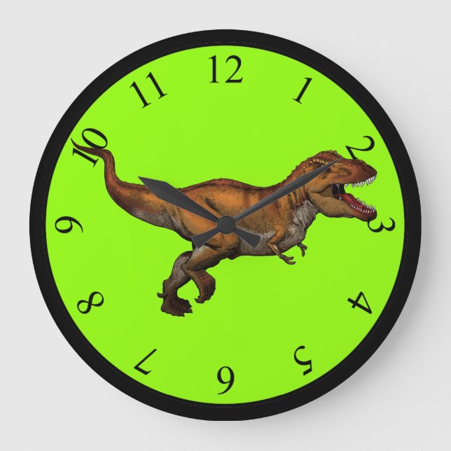 Maßgeschneiderte T-Rex-Kindersäulenuhr Große Wanduhr (Vorderseite)
