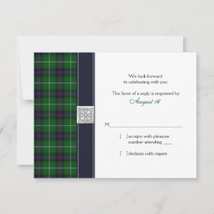 Maßgeschneiderte Tartan Celtic Wedding Repcard RSVP Karte
