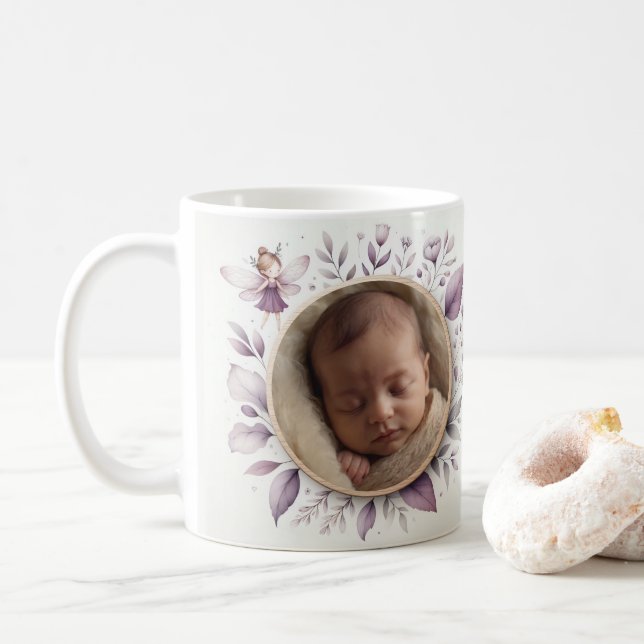 Maßgeschneiderte Tasse mit Fairy Frame für Baby-Fo (Mit Donut)